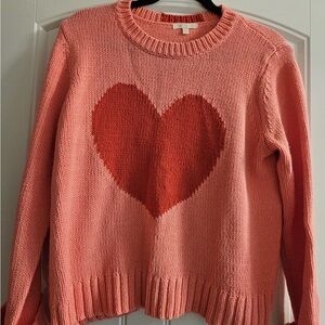 Lisa Todd Pink and Red Heart Sweater, cotton